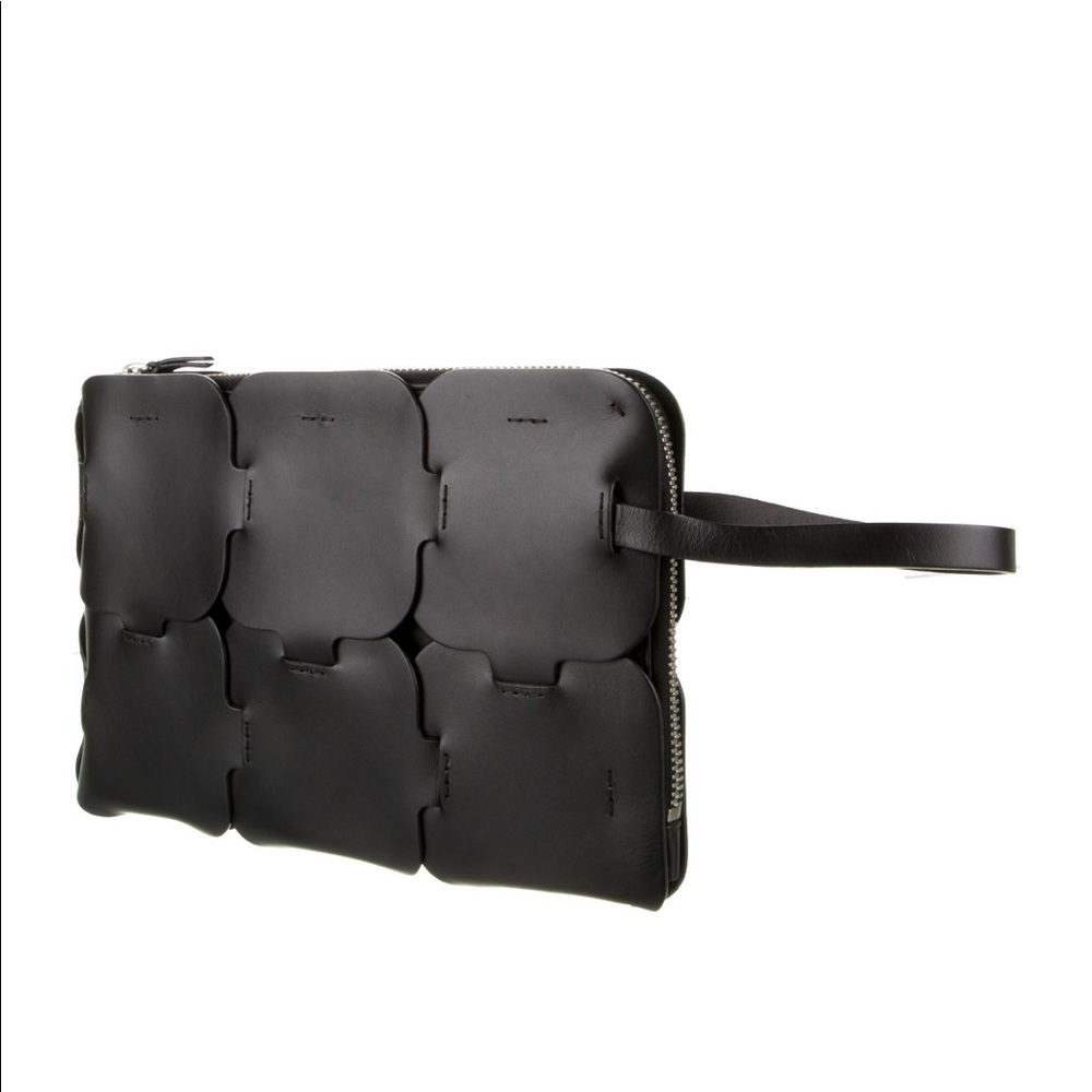 Paco Rabbane Leather Cutout Clutch - new